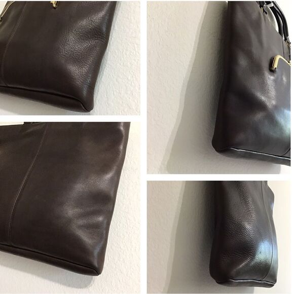 Vintage Coach Brown Leather Watermelon Tote Bag By Bonnie Cashin Pre-Creed - Picture 4 of 16